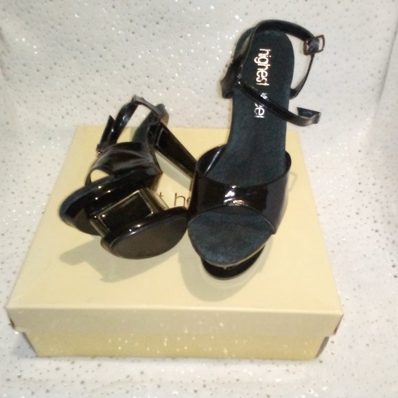 Highest Heels Spectrum-31 Platform Sandals, Black Pewter, 7 M US - Picture 6 of 12